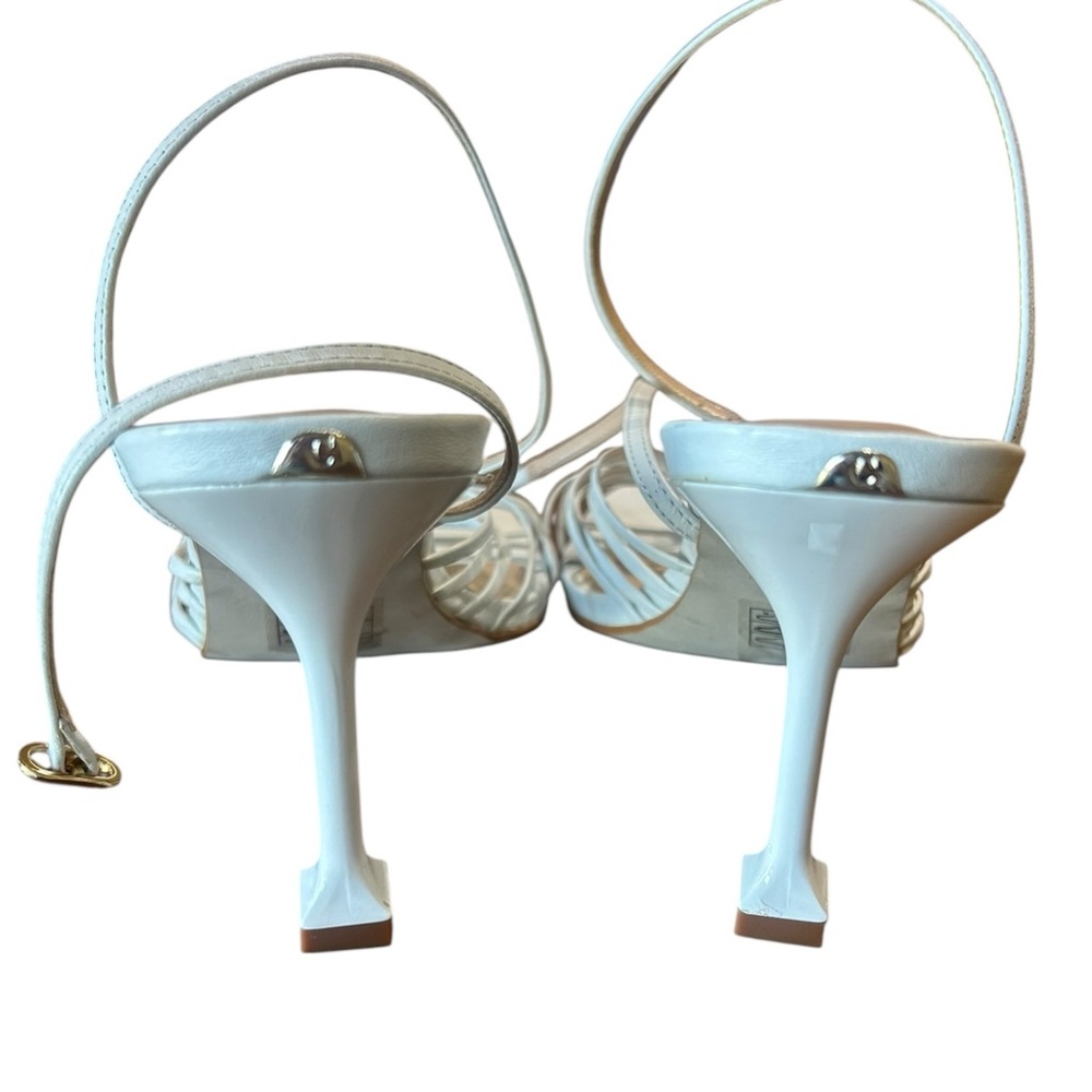 Carvela White Strappy Stiletto Heels EU 38.5 Fits US 7 - Picture 4 of 6